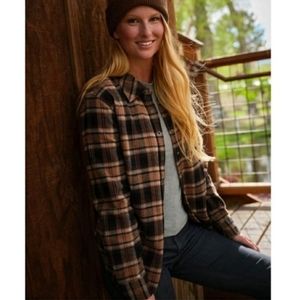 Prana Brown Plaid Button Down Shirt